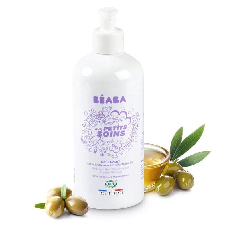 BEABA Gel de dus corp si par pentru bebelusi 500 ml Certificat Organic
