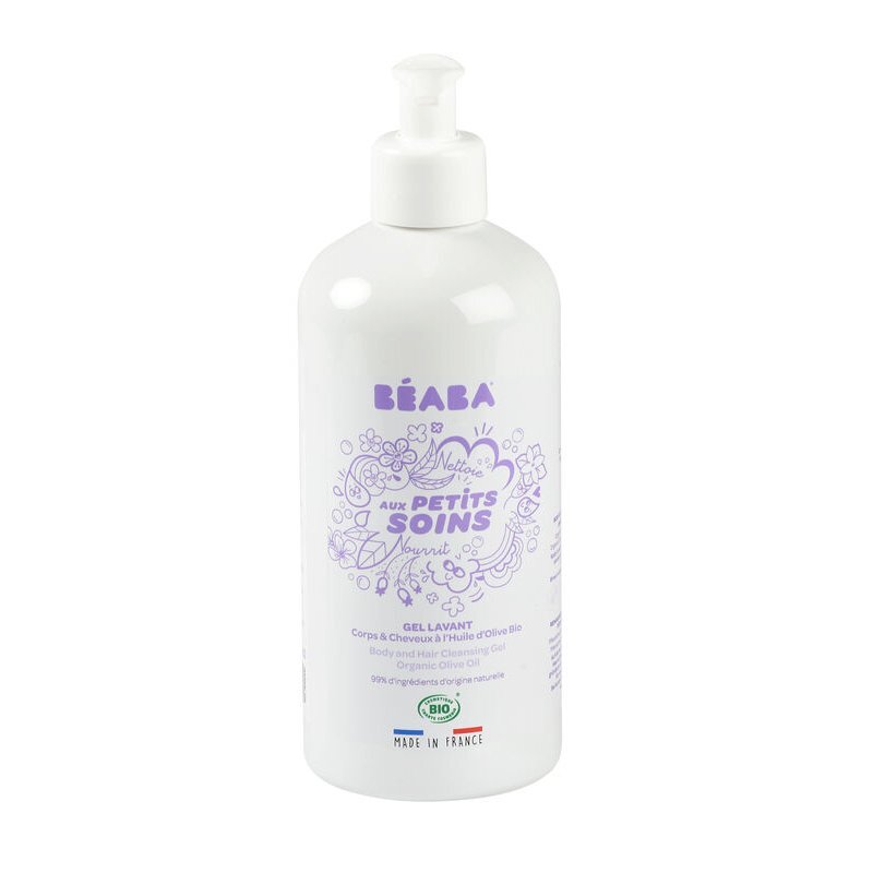 BEABA Gel de dus corp si par pentru bebelusi 500 ml Certificat Organic