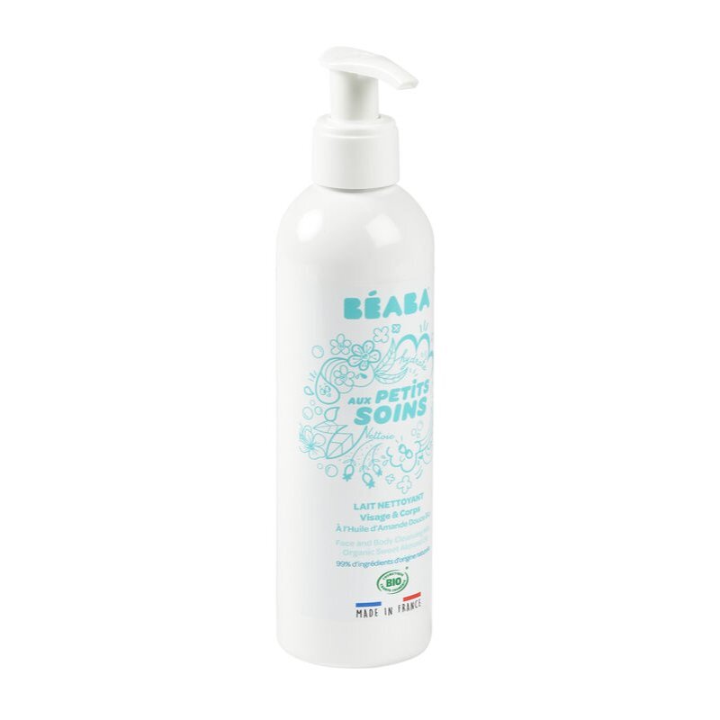 BEABA Lapte de curatare fata si corp pentru bebelusi 250 ml Certificat Organic