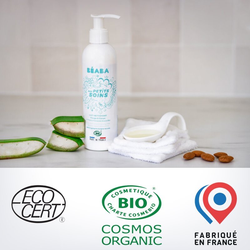 BEABA Lapte de curatare fata si corp pentru bebelusi 250 ml Certificat Organic