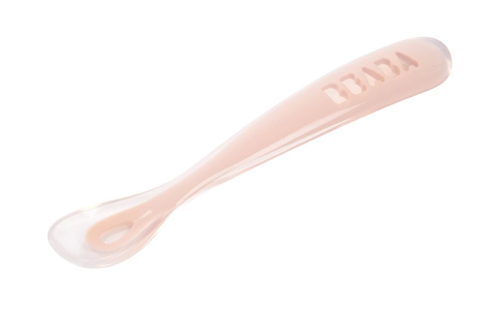BEABA Lingurita din silicon de la 4 luni Cotton Candy