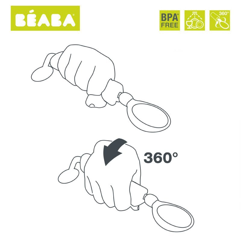 BEABA Lingurita rotativa 360 Old Pink