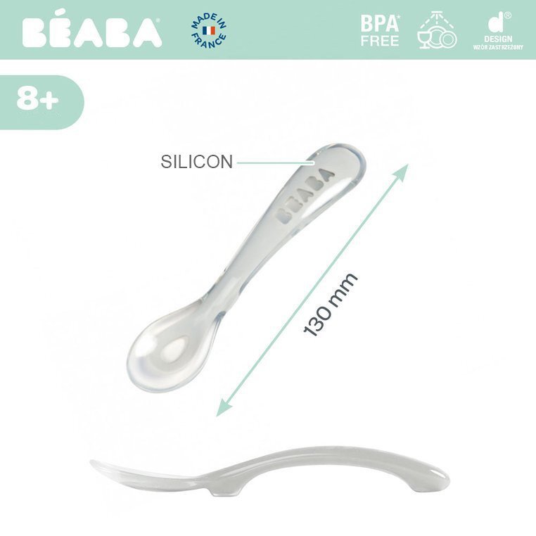 BEABA Lingurita Silicon +8 luni Gri