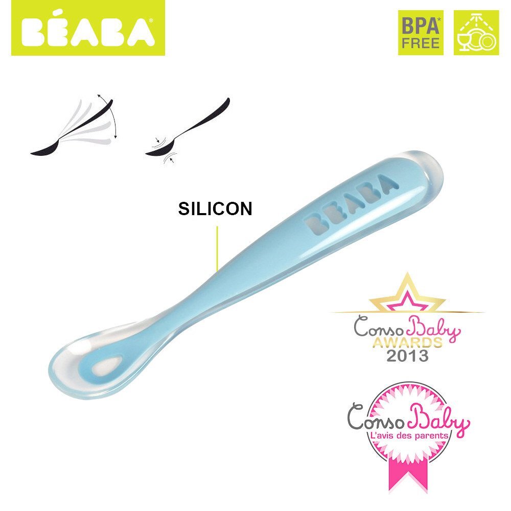 BEABA Lingurita silicon Bleu