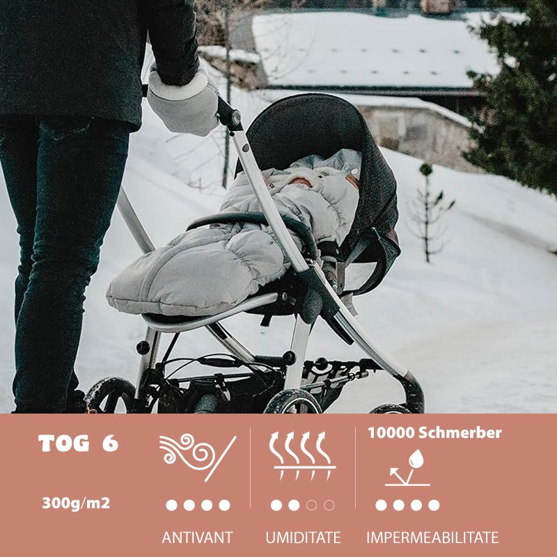 BEABA Manusi pentru carucior Heather Grey