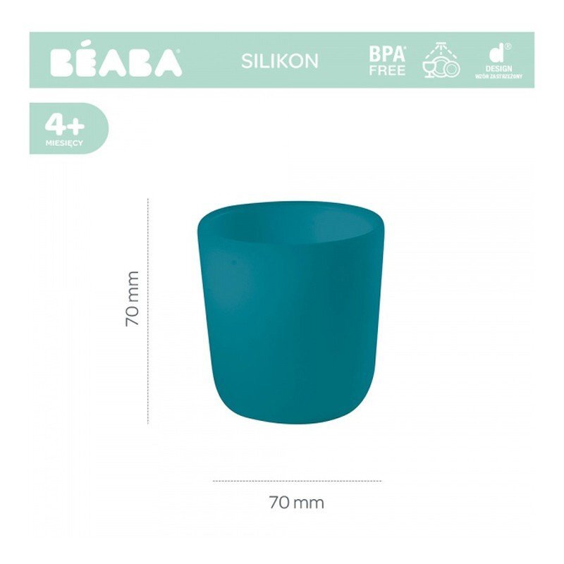 BEABA Pahar silicon albastru