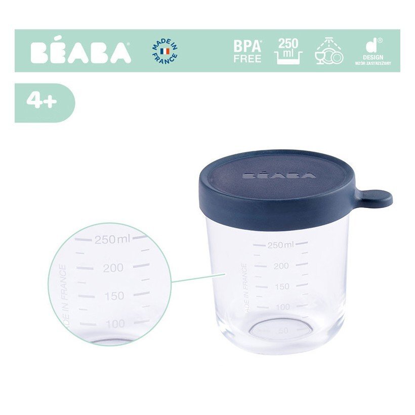 BEABA Recipient ermetic sticla 250ml albastru
