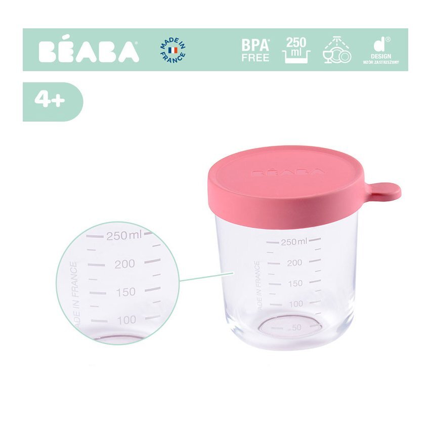 BEABA Recipient ermetic sticla 250ml roz