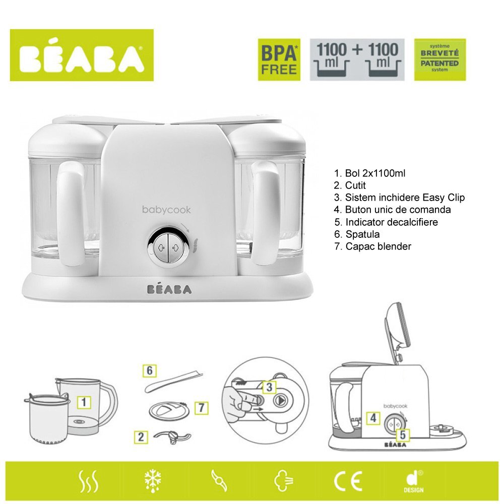 BEABA Robot Babycook Plus White Silver
