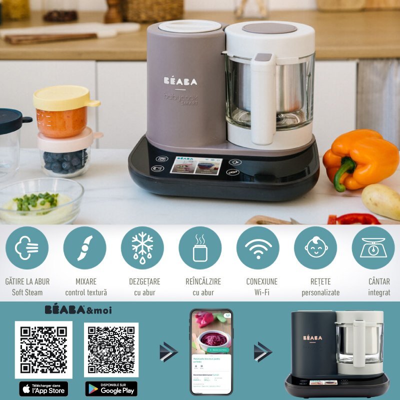 BEABA Robot Babycook Smart + Wi-Fi Dove grey