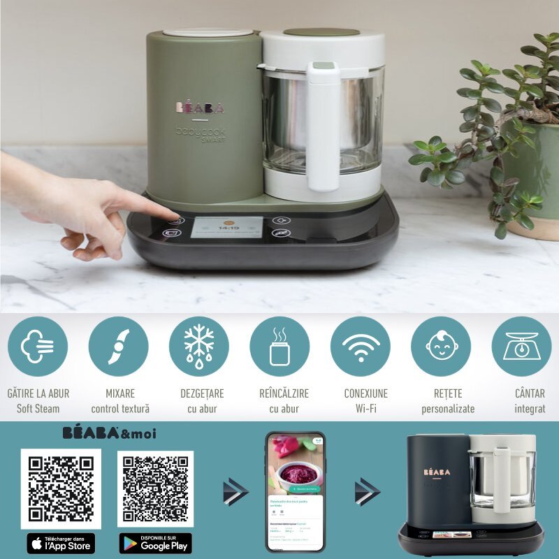 BEABA Robot Babycook Smart + Wi-Fi Grey Green