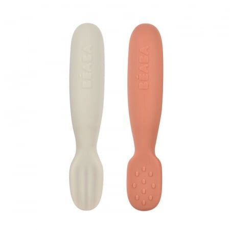 BEABA Set 2 linguri silicon terracotta velvet grey