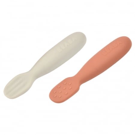 BEABA Set 2 linguri silicon terracotta velvet grey