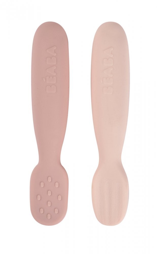 BEABA Set 2 lingurite din silicon Cotton Candy Sorbet