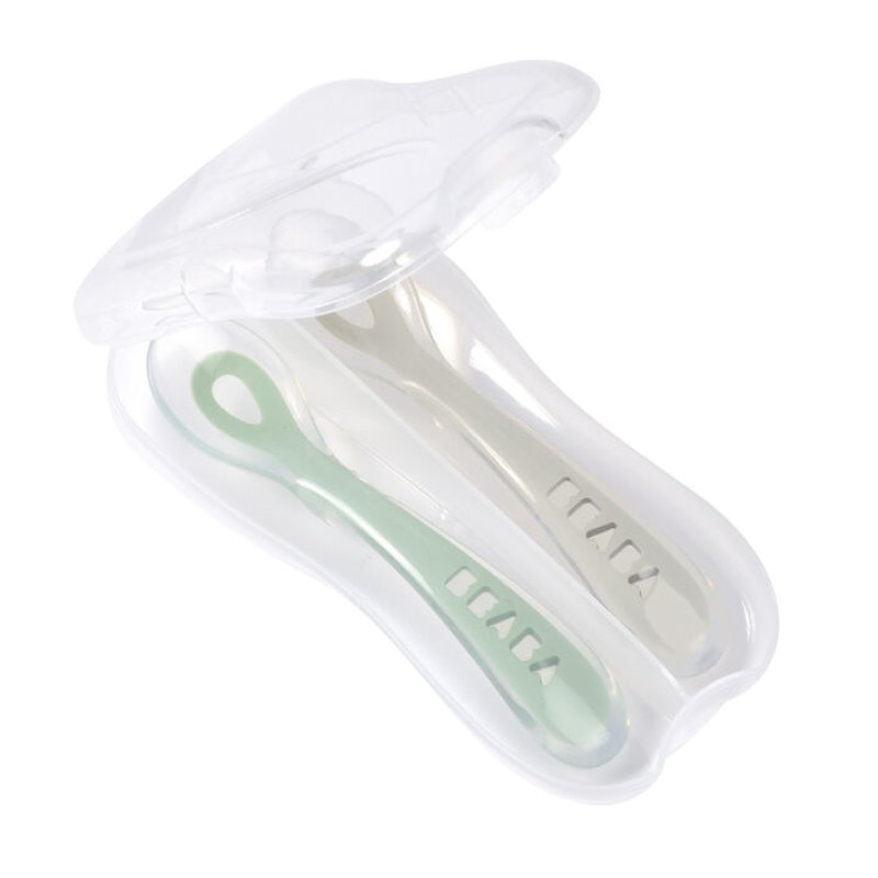 BEABA Set 2 lingurite silicon +8 luni Sage Green