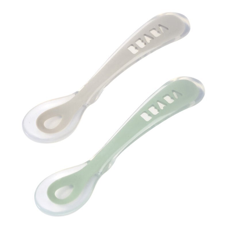 BEABA Set 2 lingurite silicon +8 luni Sage Green