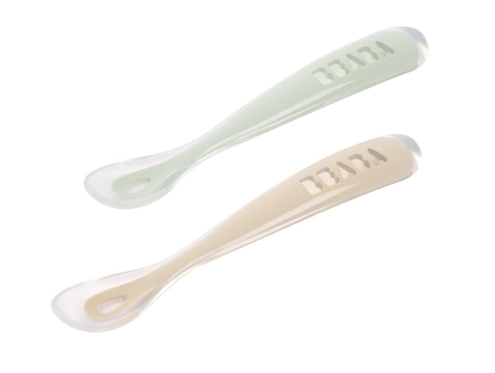 BEABA Set 2 lingurite silicon Clay +4 luni