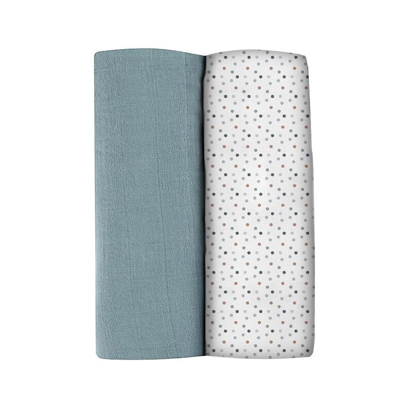 BEABA Set 2 museline bumbac 120x120 cm Baltic BluePoints