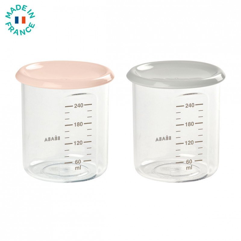 BEABA Set 2 recipiente ermetice din Tritan 240 ml Roz