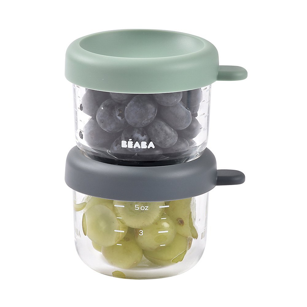 BEABA Set 2 recipiente ermetice sticla Mineral Sage Green 150 ml