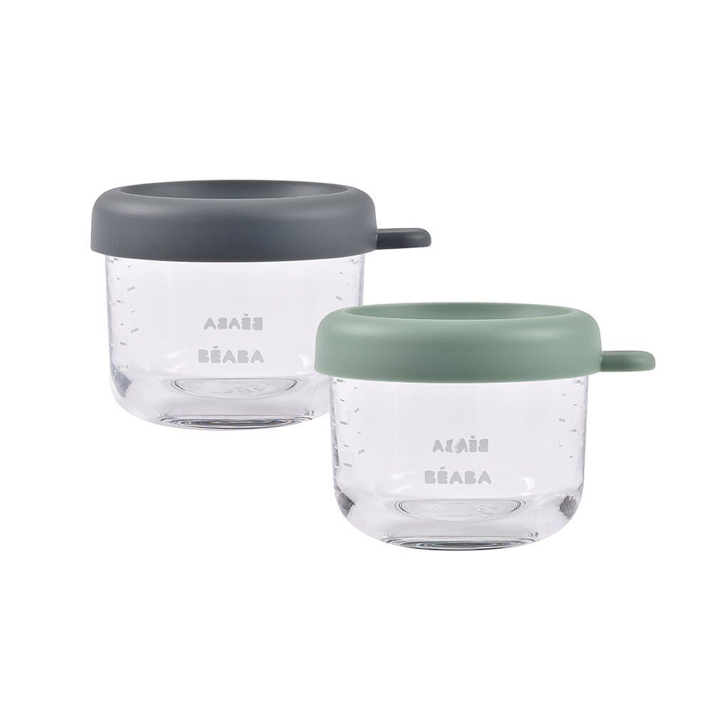 BEABA Set 2 recipiente ermetice sticla Mineral Sage Green 150 ml