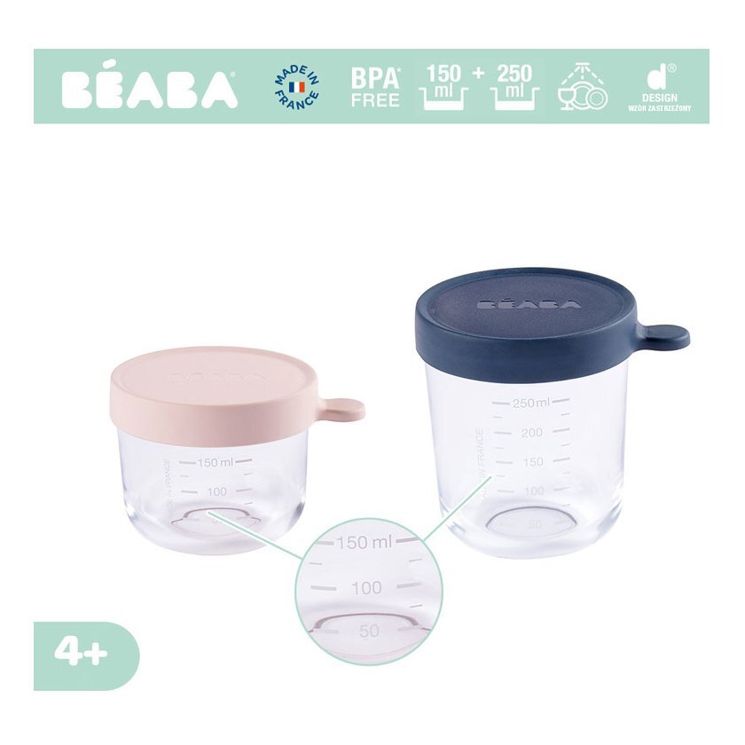 BEABA Set 2 recipiente sticla 150250 ml bleu