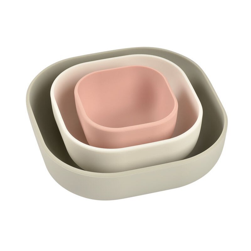 BEABA Set 3 boluri din silicon Velvet grey