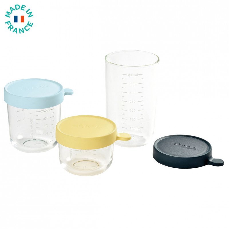BEABA Set 3 recipiente sticla 150250400ml blue