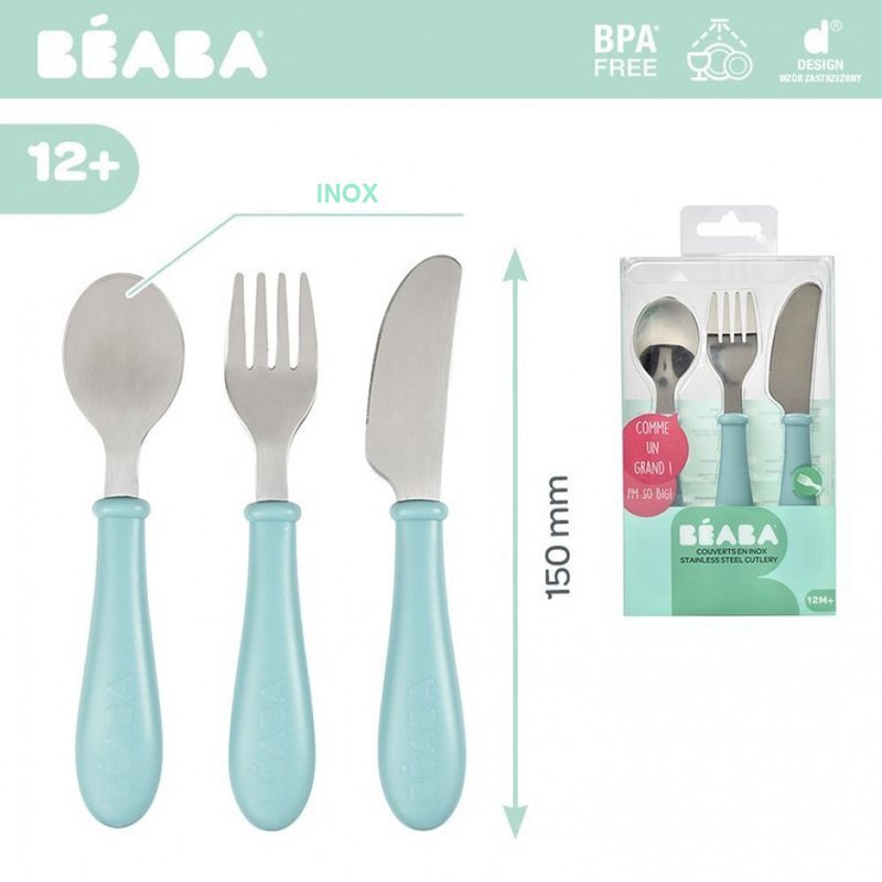 BEABA Set 3 tacamuri inox Airy Green