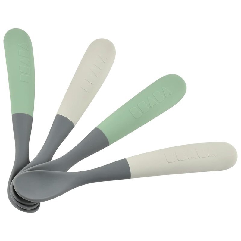 BEABA Set 4 lingurite silicon +4 luni Bicolor Mineral