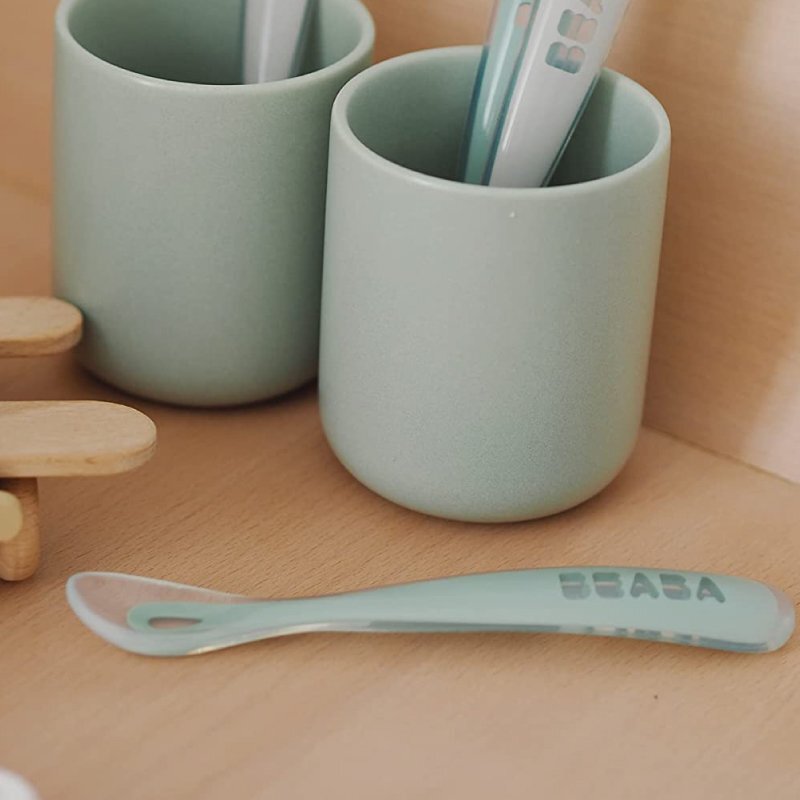 BEABA Set 4 lingurite silicon +4 luni Sage Green