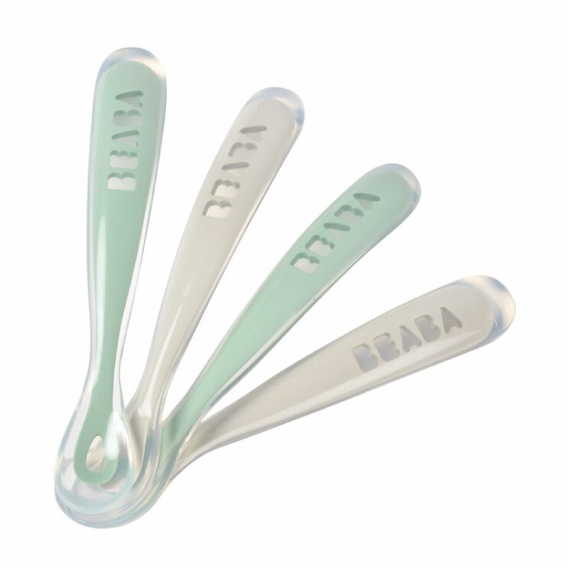 BEABA Set 4 lingurite silicon +4 luni Sage Green