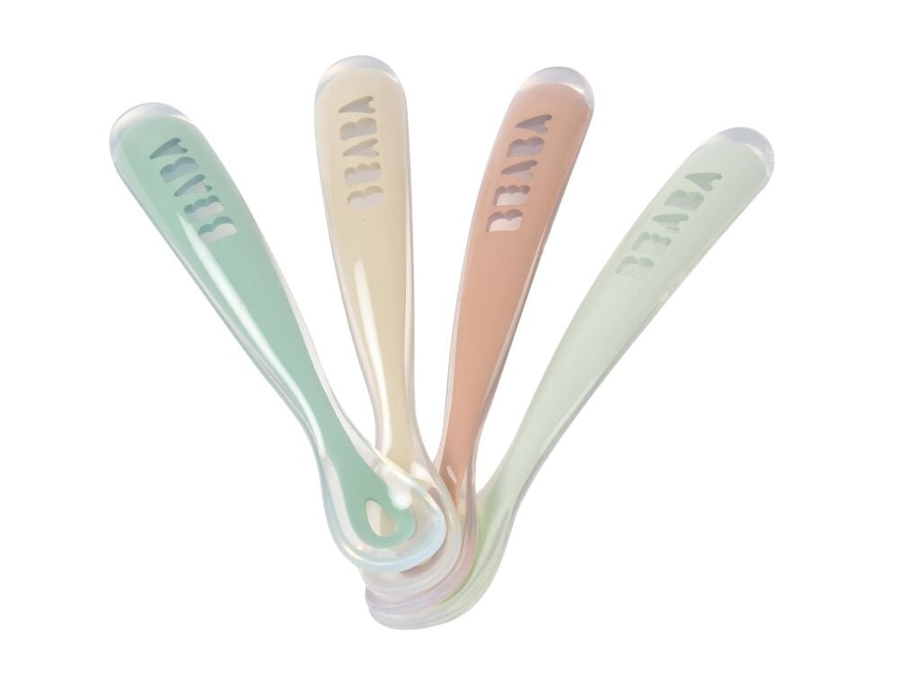 BEABA Set 4 lingurite silicon Natural +4 luni