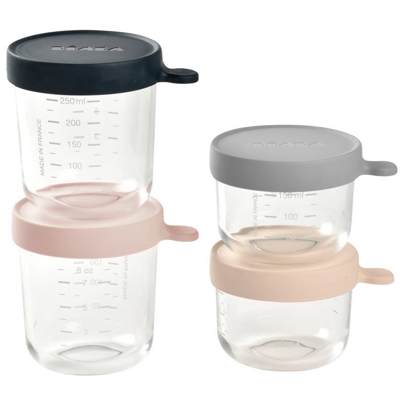 BEABA Set 4 recipiente sticla 150250 Pink