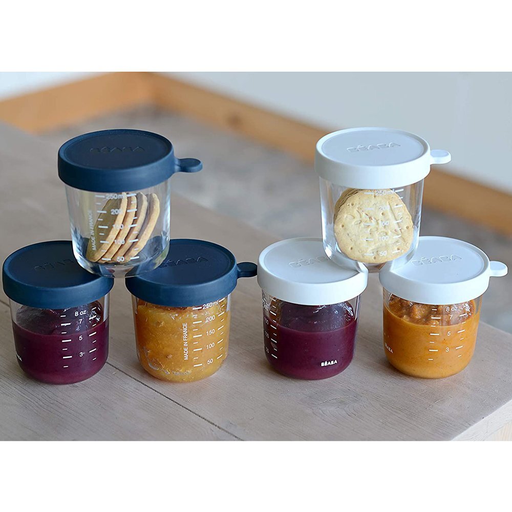 BEABA Set 6 recipiente sticla 250 ml bleumarin