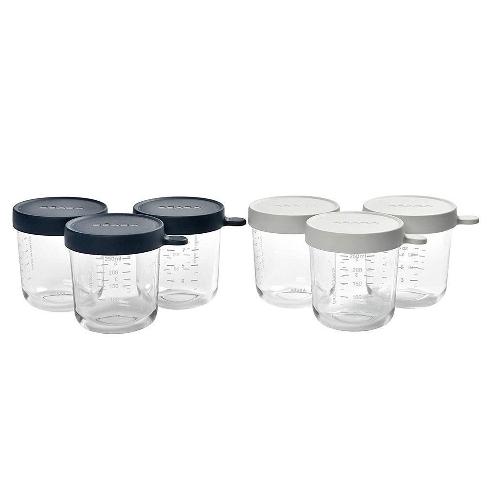 BEABA Set 6 recipiente sticla 250 ml bleumarin