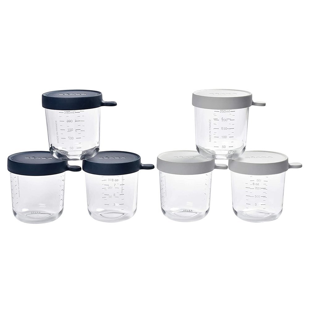 BEABA Set 6 recipiente sticla 250 ml bleumarin