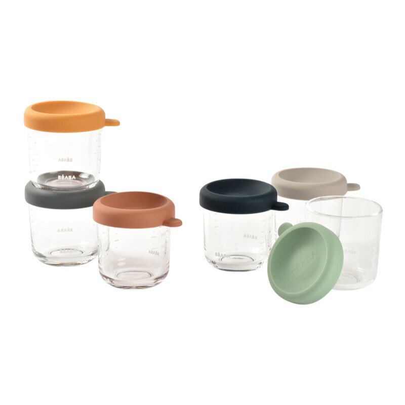 BEABA Set 6 recipiente sticla 250 ml Sunrise Colormix