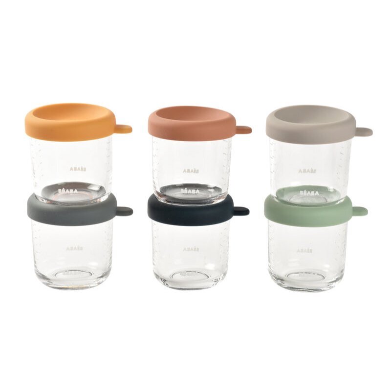 BEABA Set 6 recipiente sticla 250 ml Sunrise Colormix