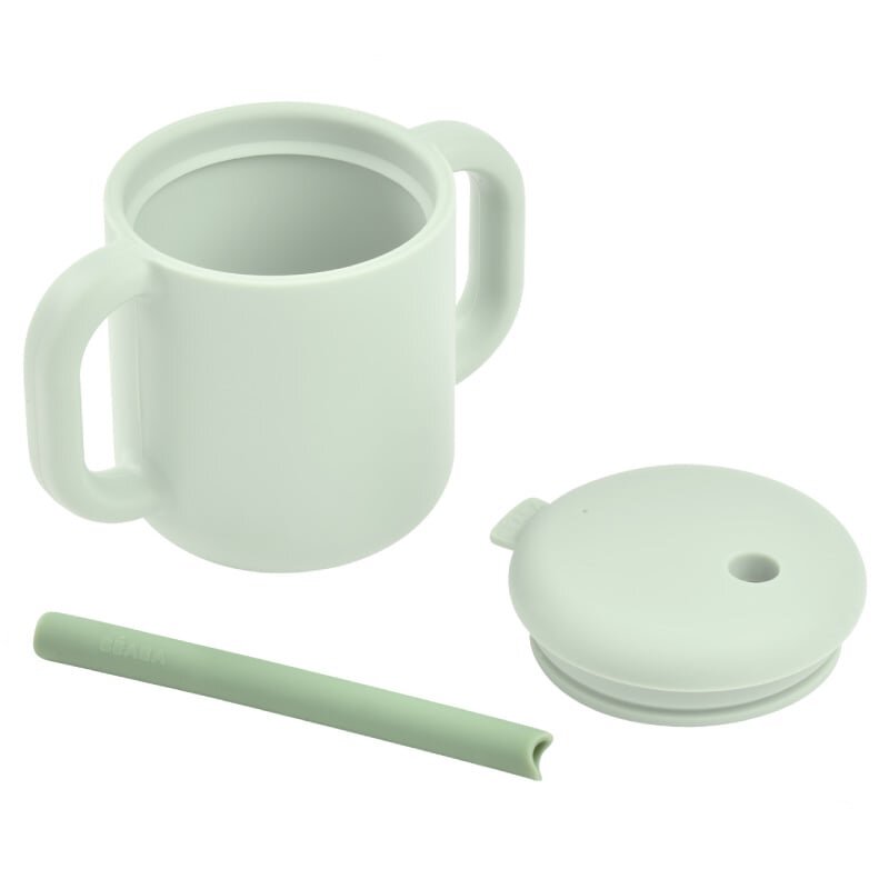 BEABA Set accesorii pentru cana de antrenament cu pai din silicon Sage Green