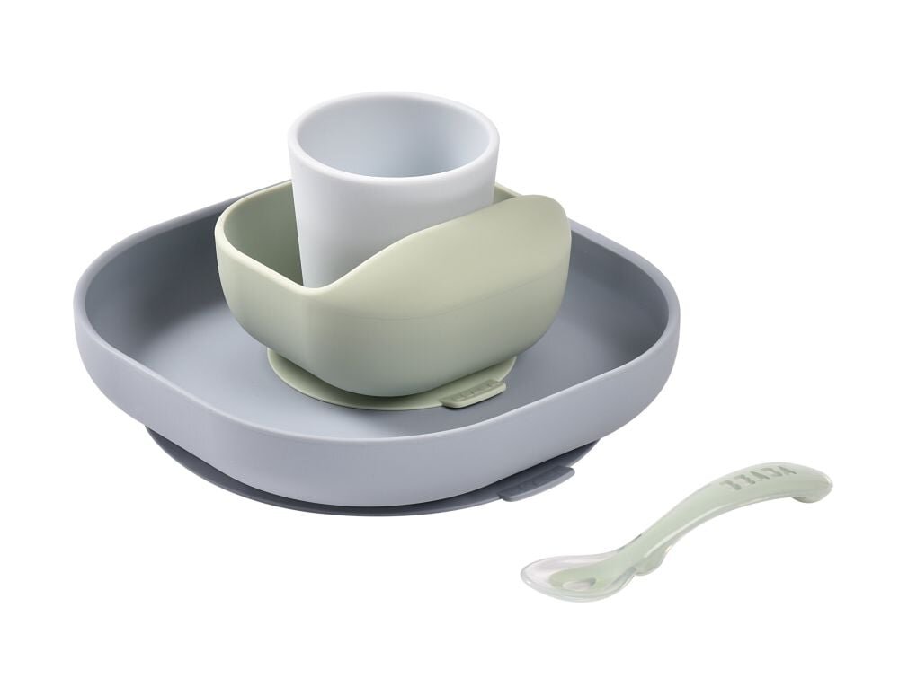 BEABA Set de masa din silicon 4 piese Pebble