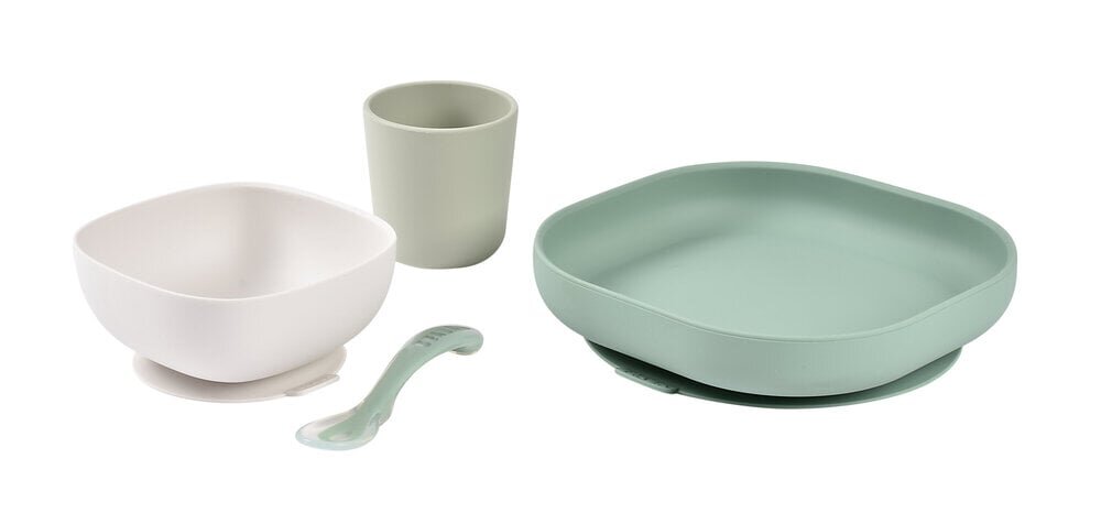 BEABA Set de masa din silicon 4 piese Sage Green