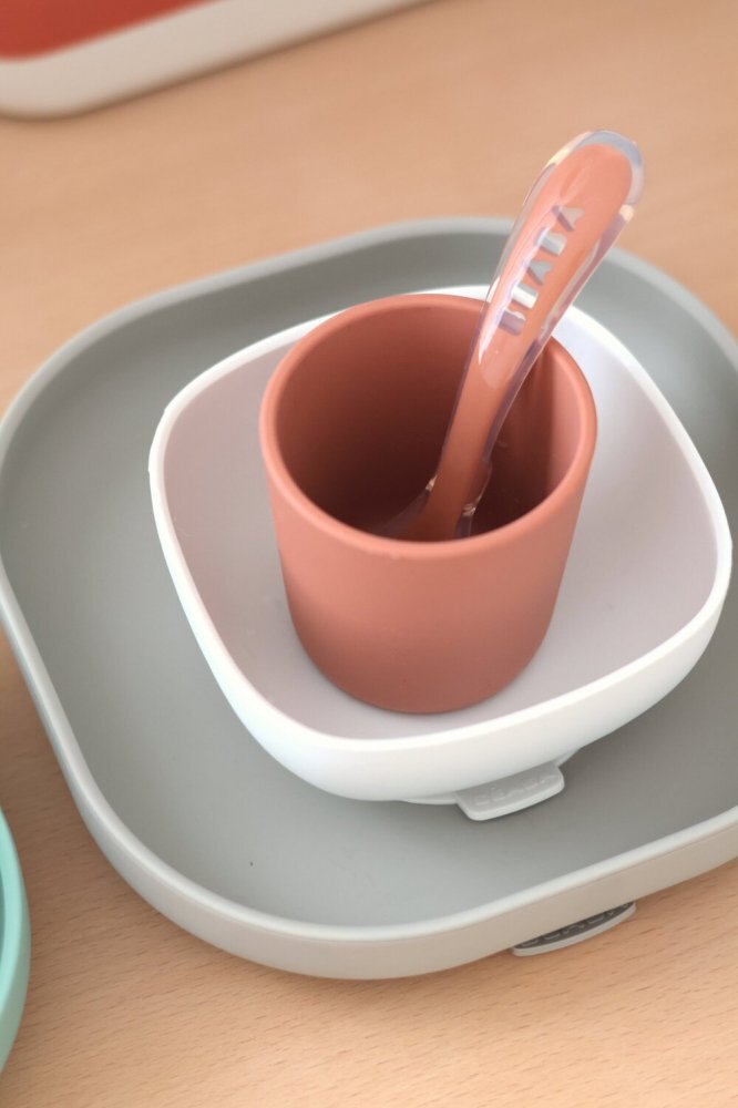 BEABA Set de masa din silicon 4 piese Terracotta