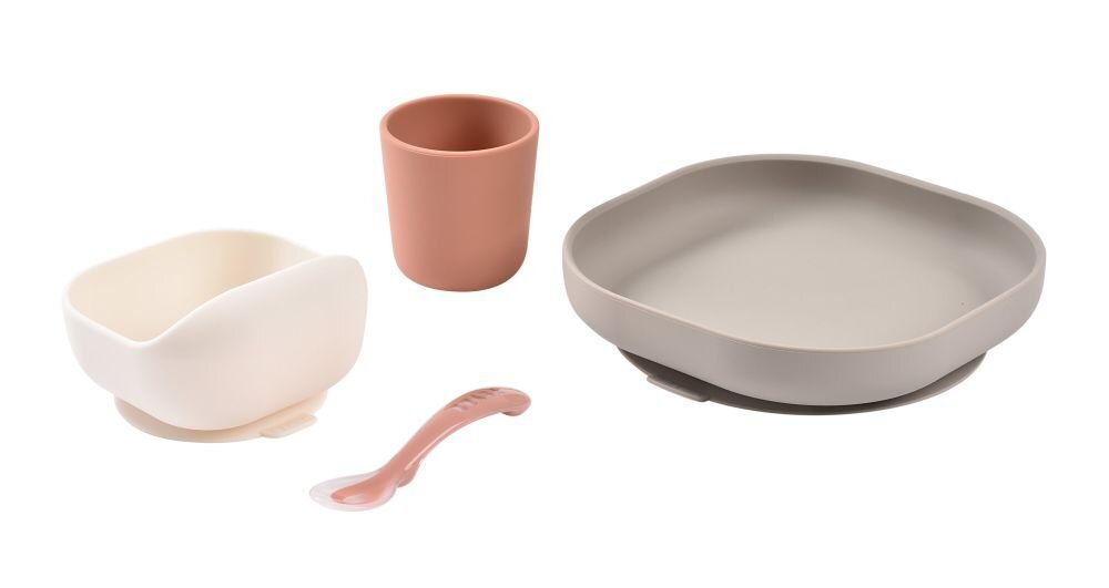 BEABA Set de masa din silicon 4 piese Terracotta Gazelle