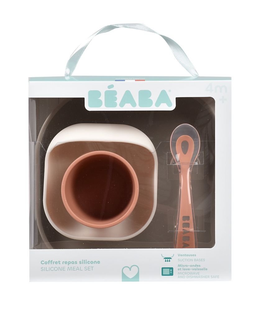 BEABA Set de masa din silicon 4 piese Terracotta Gazelle
