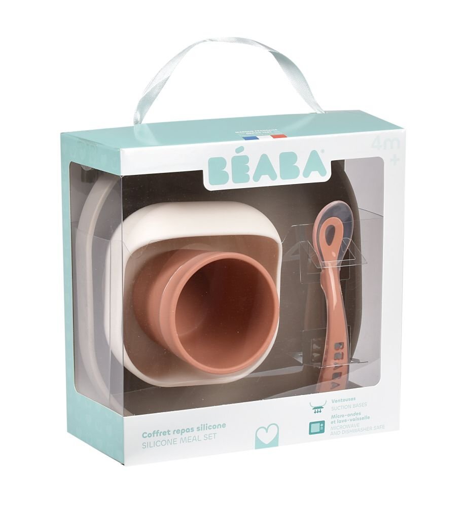 BEABA Set de masa din silicon 4 piese Terracotta Gazelle