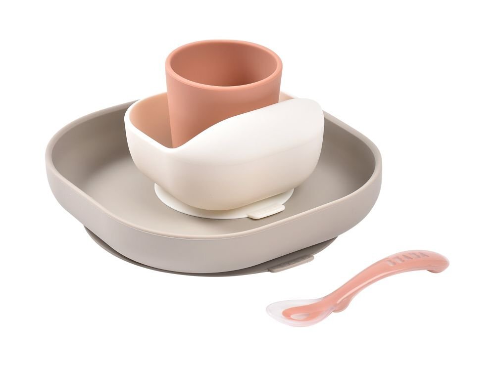 BEABA Set de masa din silicon 4 piese Terracotta Gazelle