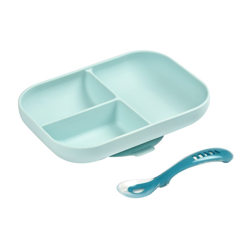 BEABA Set de masa silicon 2 piese bleu