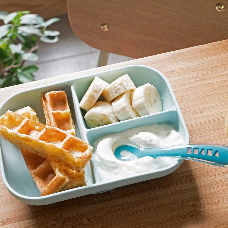 BEABA Set de masa silicon 2 piese bleu