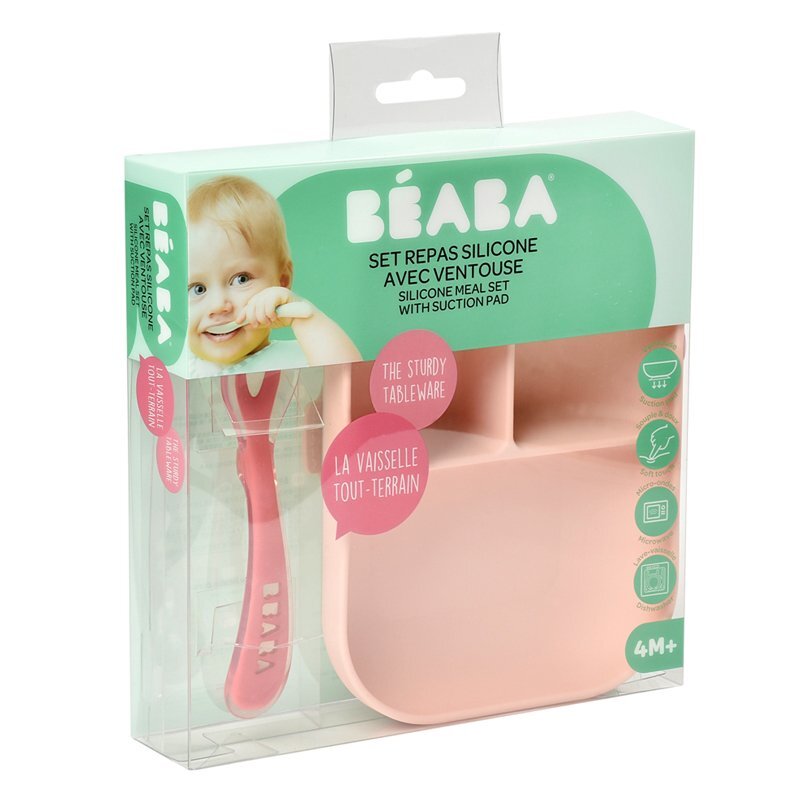 BEABA Set de masa silicon 2 piese roz